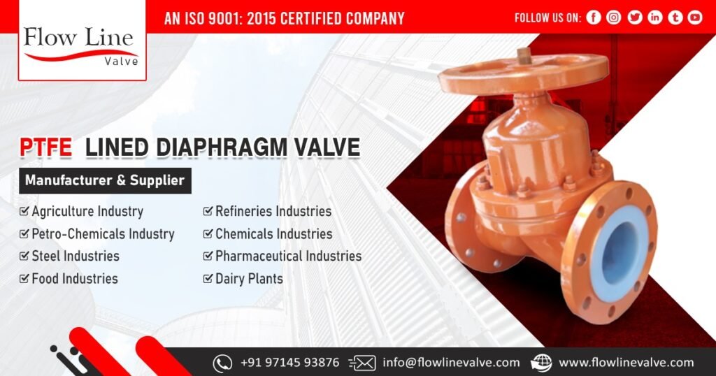 PTFE Lined Diaphragm Valve Manufacturer in India