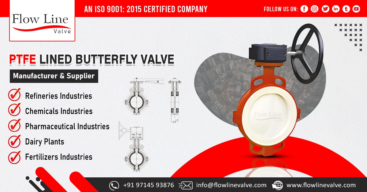 PTFE Lined Butterfly Valve Supplier in India