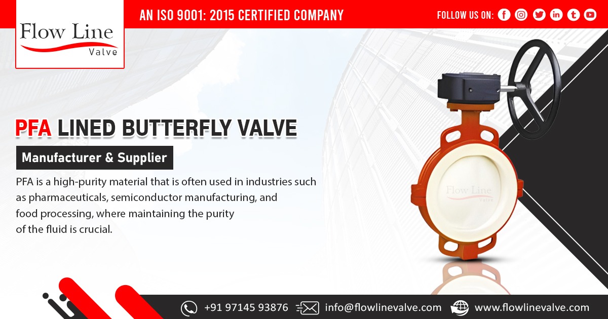 PFA Lined Butterfly Valve Supplier in India