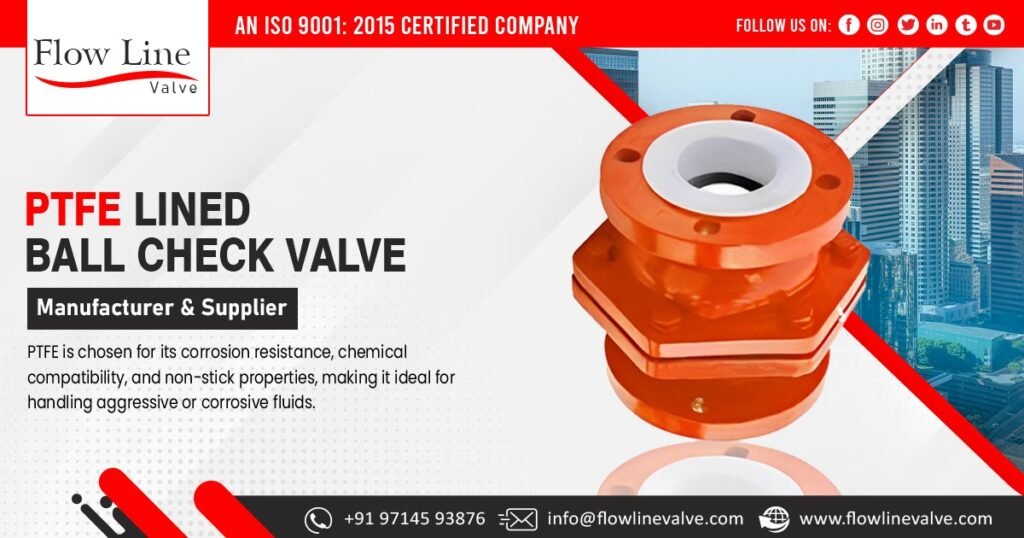 Manufacturer of PTFE Lined Ball Check Valves in India