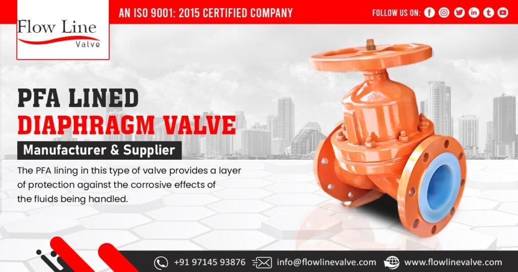Supplier of PFA Lined Diaphragm Valves in India
