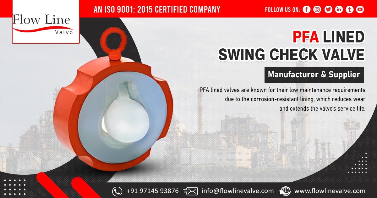 Supplier of PFA Lined Swing Check Valve In India