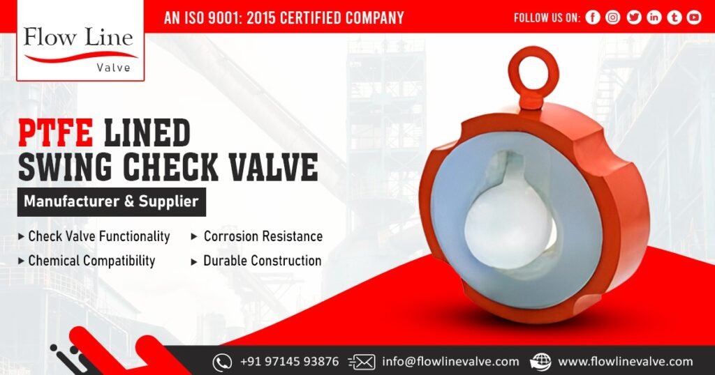 PTFE Lined Swing Check Valves Supplier in Telangana
