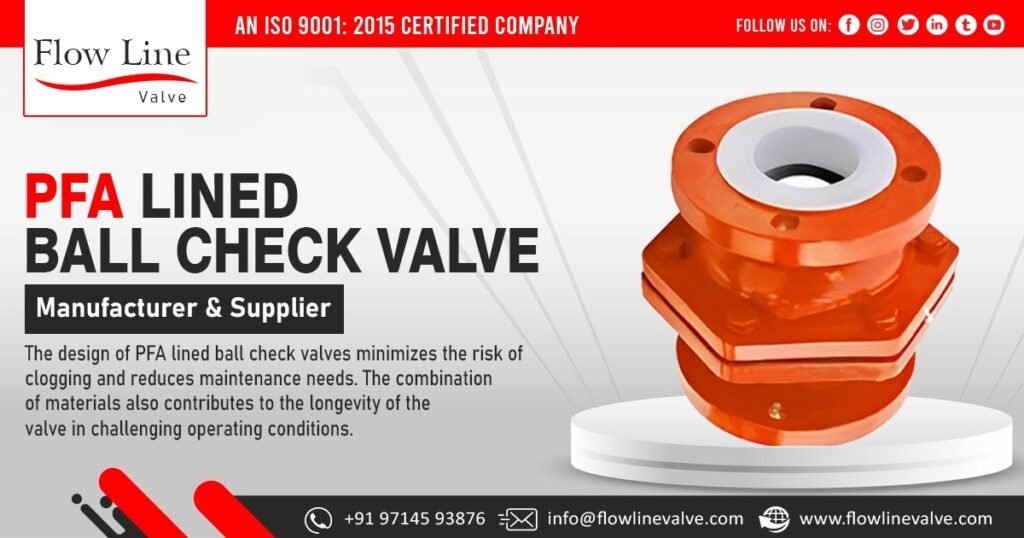 PFA Lined Ball Check Valve Supplier in Maharashtra