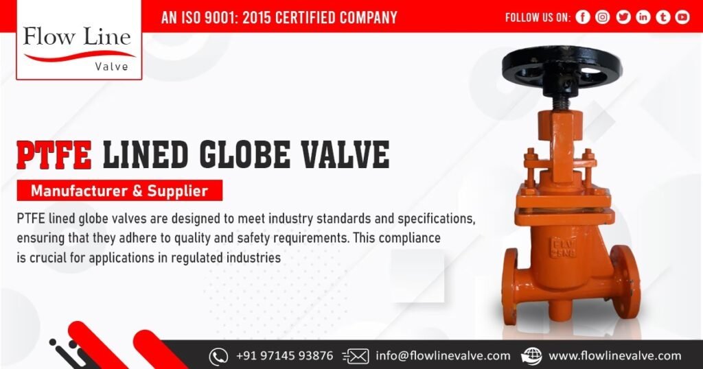 PTFE Lined Globe Valve Supplier in Hyderabad