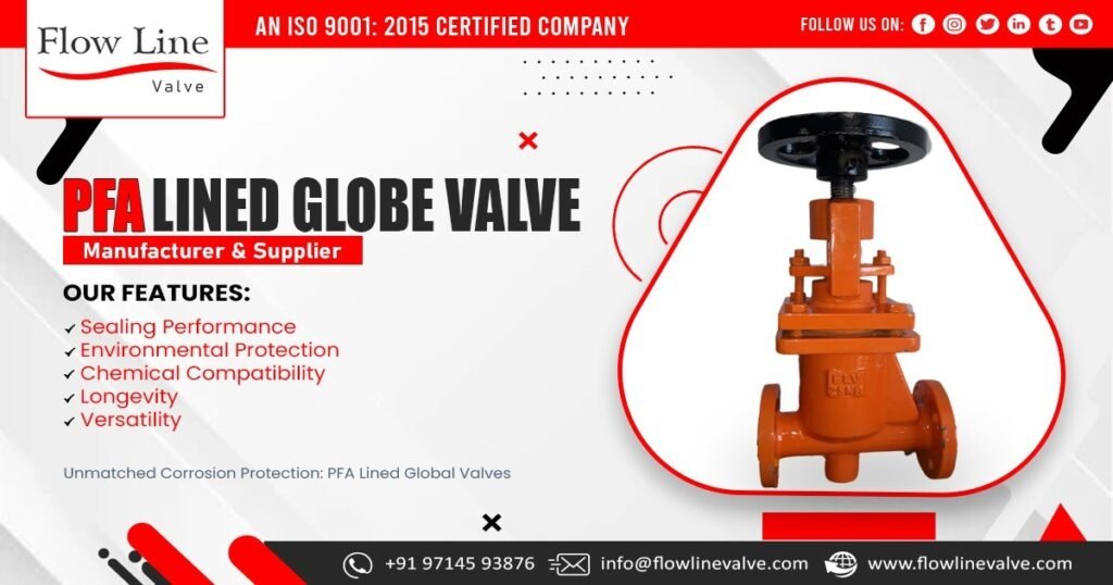 Supplier of PFA Lined Globe Valve in Gujarat