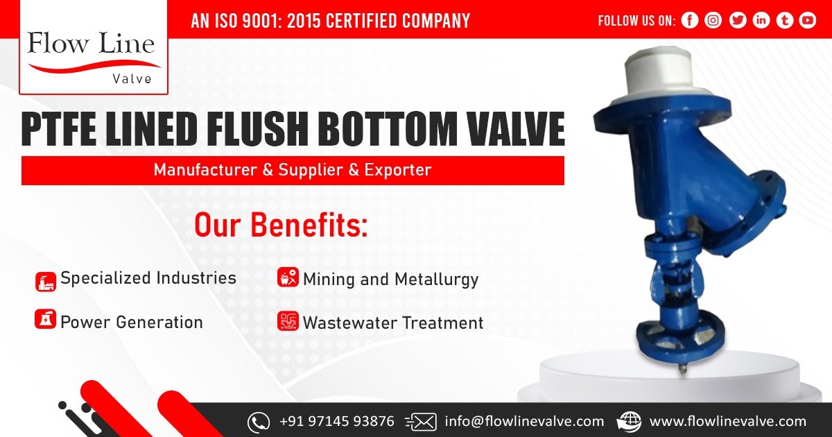 PTFE Lined Flush Bottom Valve Supplier in Punjab