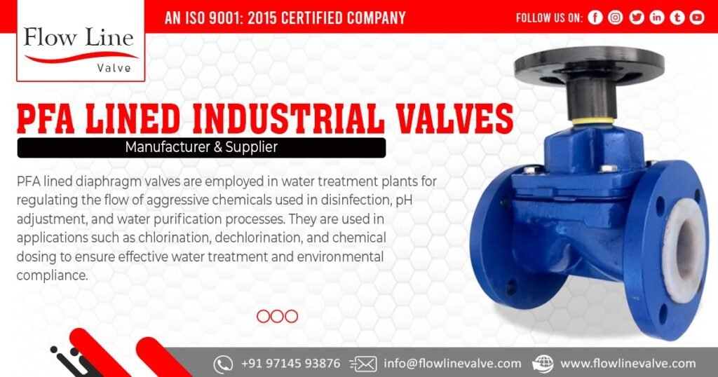 Supplier of PFA Lined Industrial Valve in Madhya Pradesh