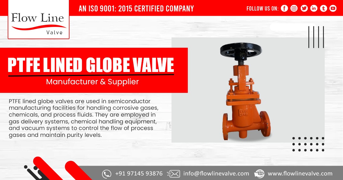 Supplier of PTFE Lined Globe Valve in Rajasthan