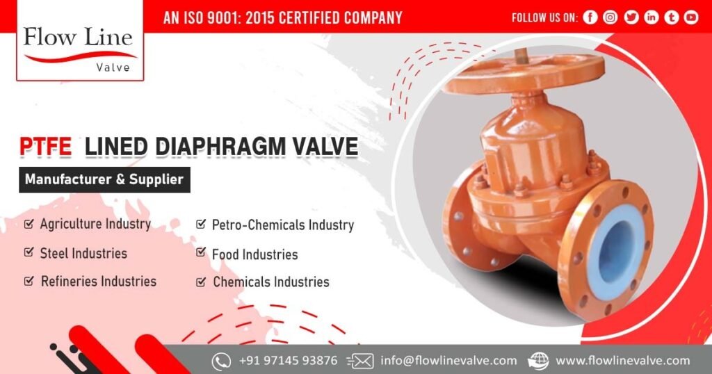 Supplier of PTFE Lined Diaphragm Valve in Rajasthan