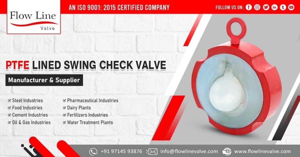 PTFE Lined Swing Check Valve in Tamil Nadu