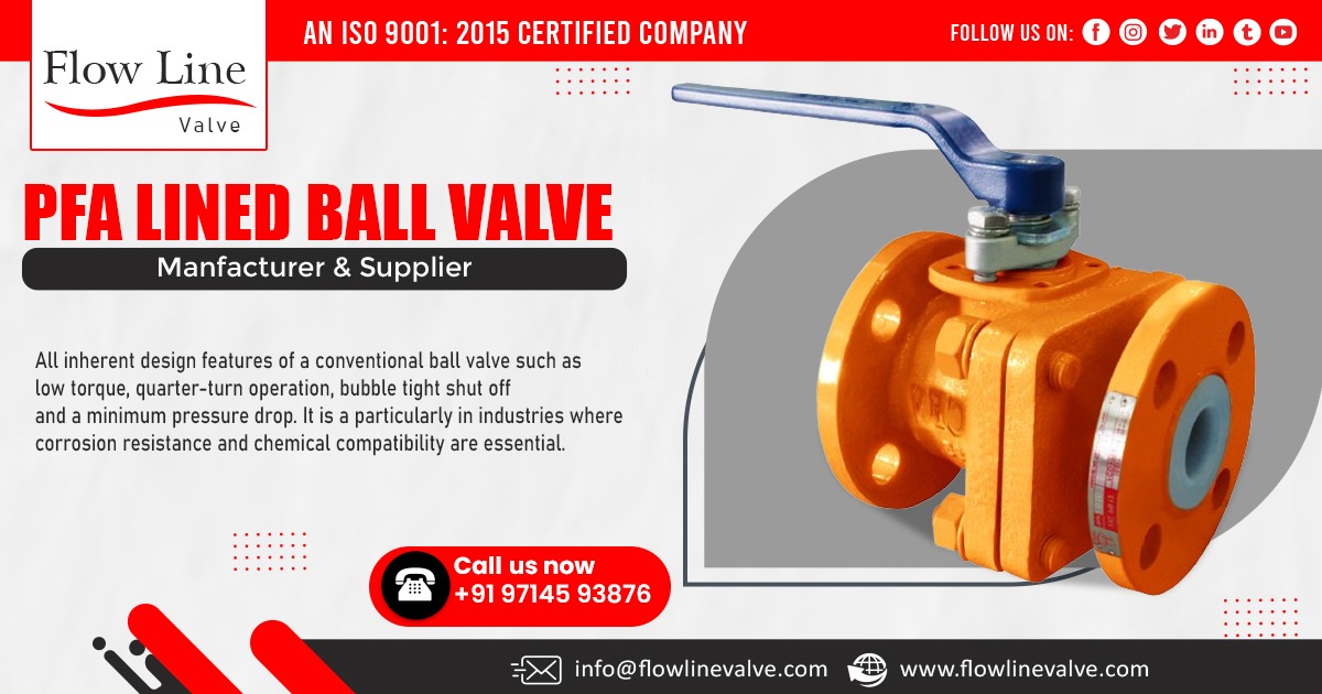 Supplier of PFA Lined Ball Valve in Chhattisgarh