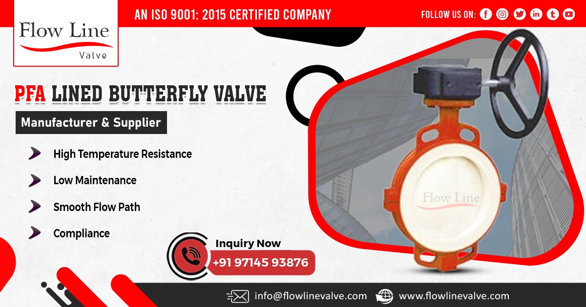 Supplier of PFA Lined Butterfly Valve in Andhra Pradesh