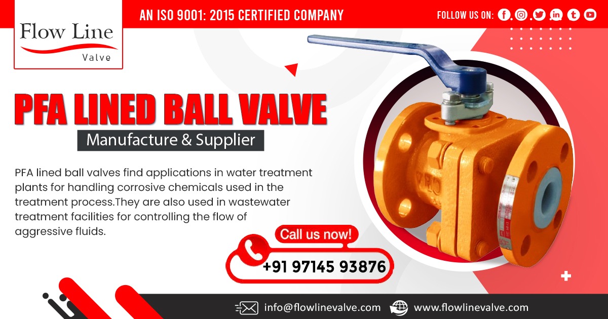 Supplier of PFA Lined Ball Valve in Maharashtra