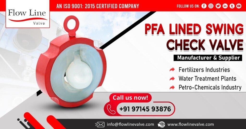 PFA Lined Swing Check Valve in Andhra Pradesh