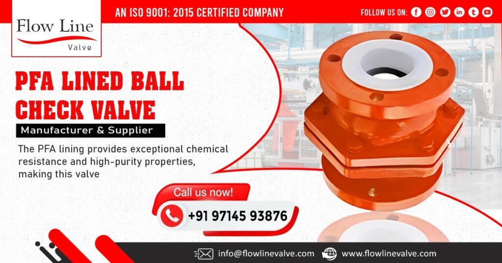 PFA Lined Ball Check Valve in Madhya Pradesh