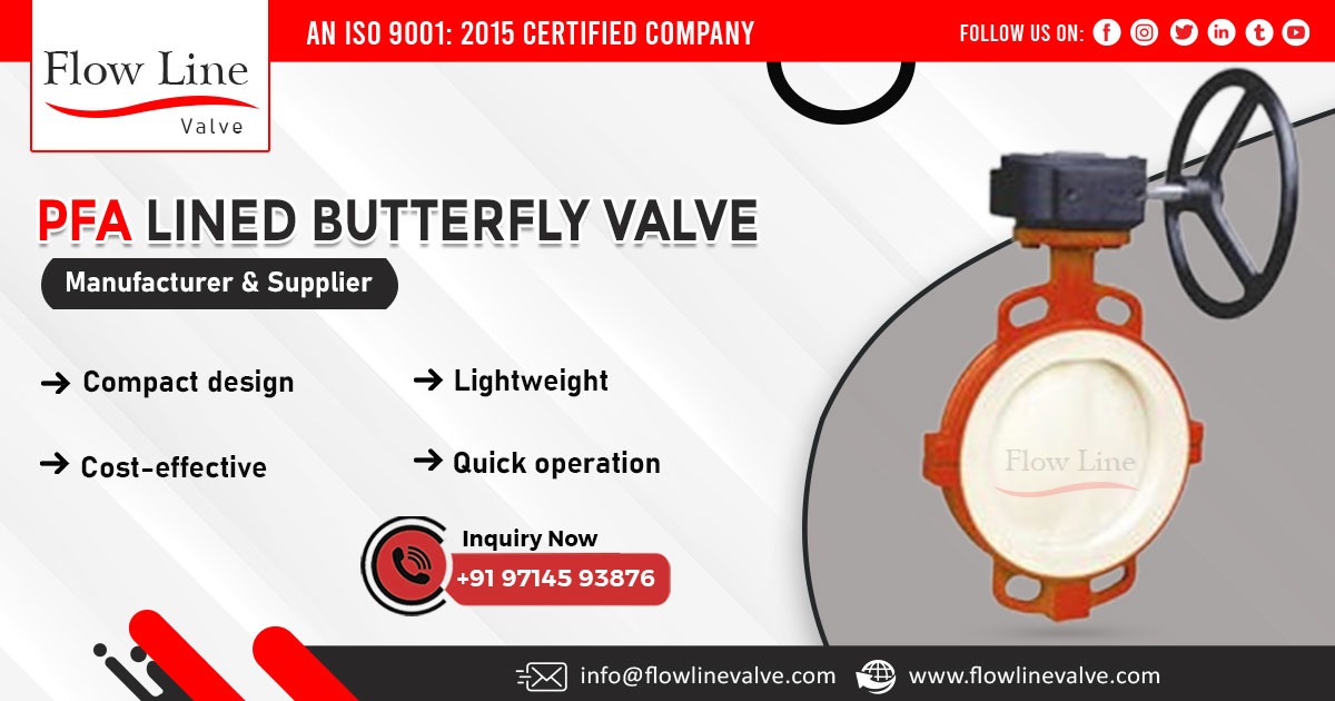 Supplier of PFA Lined Butterfly Valve in Karnataka