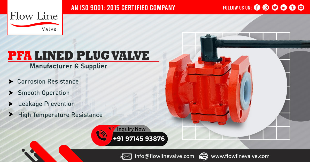 PFA Lined Plug Valve in Maharashtra