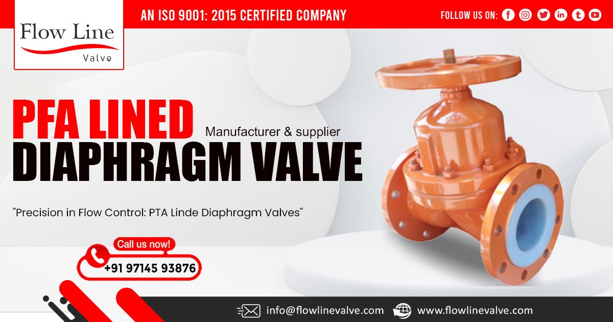 PFA Lined Diaphragm Valve In Ahmedabad