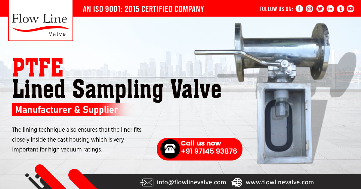 Supplier of PTFE Lined Sampling Valve in Karnataka