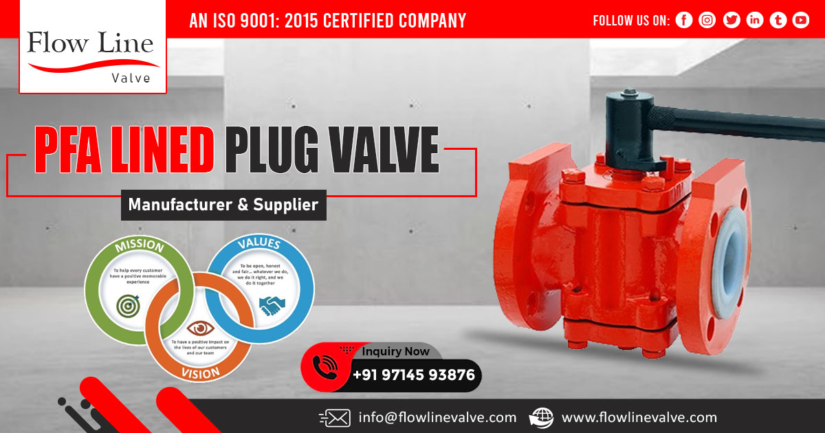 Supplier of PFA Lined Plug Valve in West Bengal