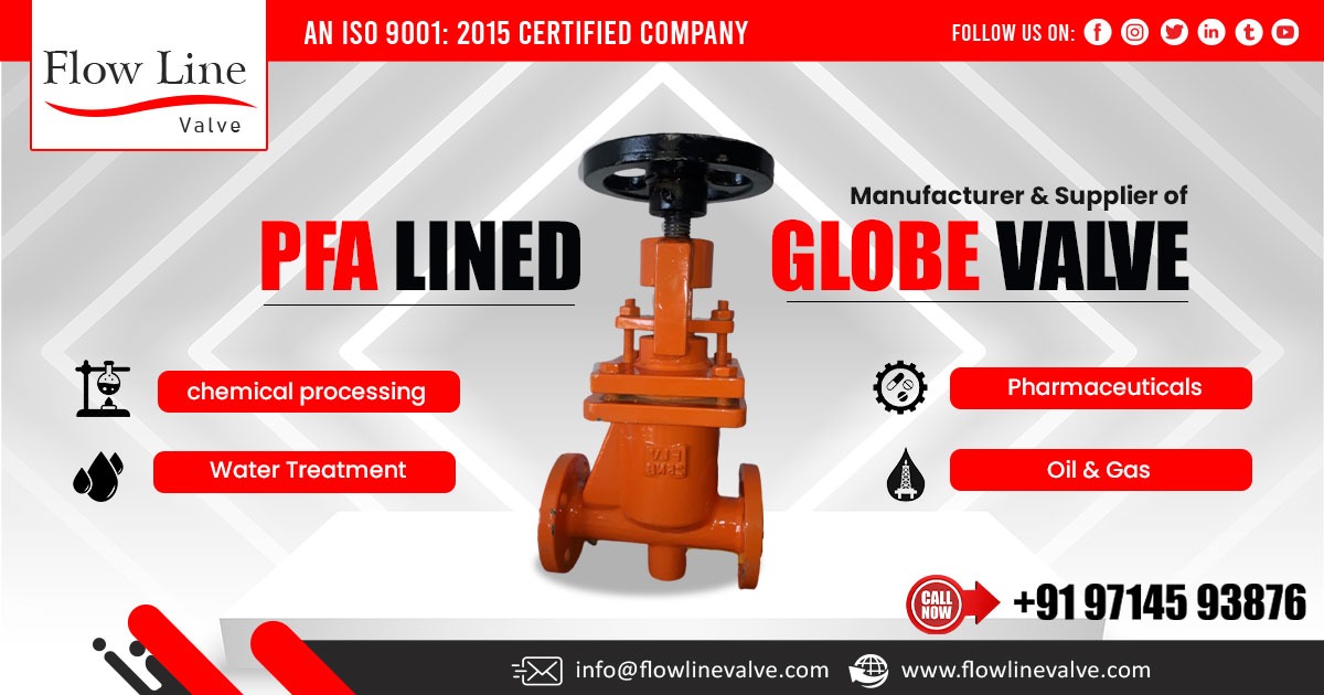 PFA Lined Globe Valve Supplier in Punjab