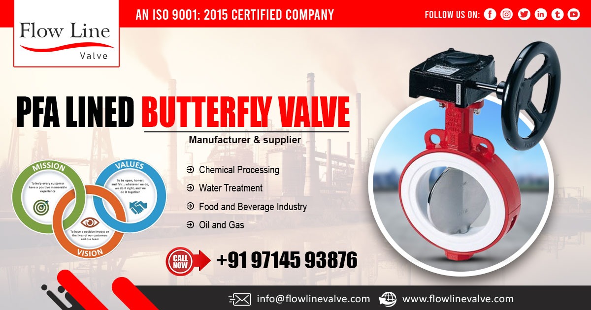 PFA Lined Butterfly Valve in Rajasthan