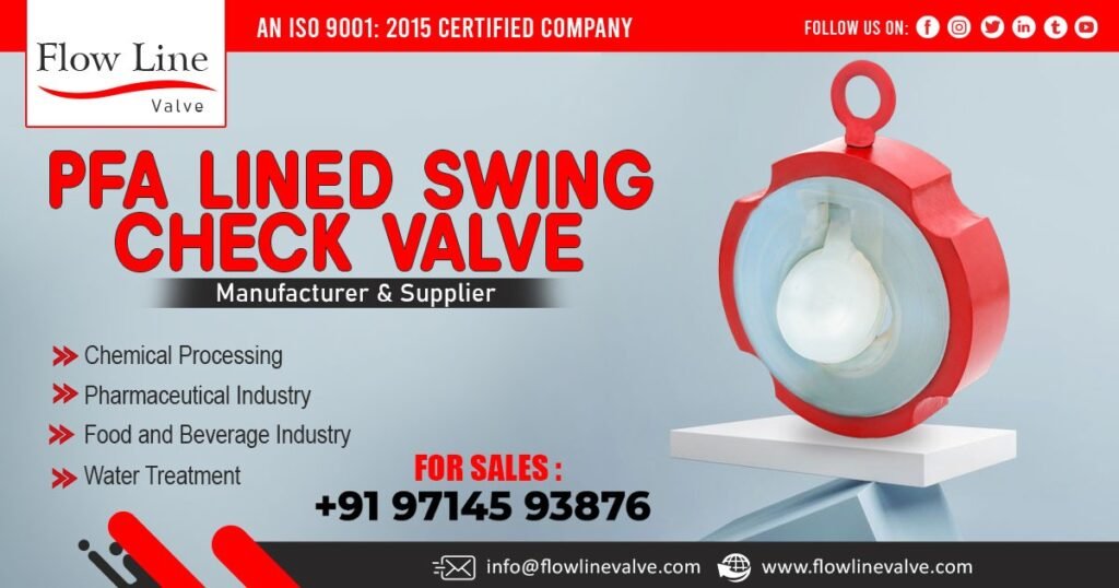 PFA Lined Swing Check Valve in Assam