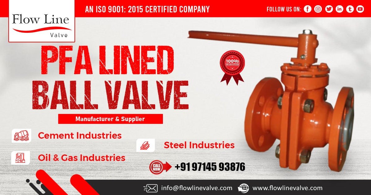 PFA Lined Ball Valve Supplier in Madhya Pradesh