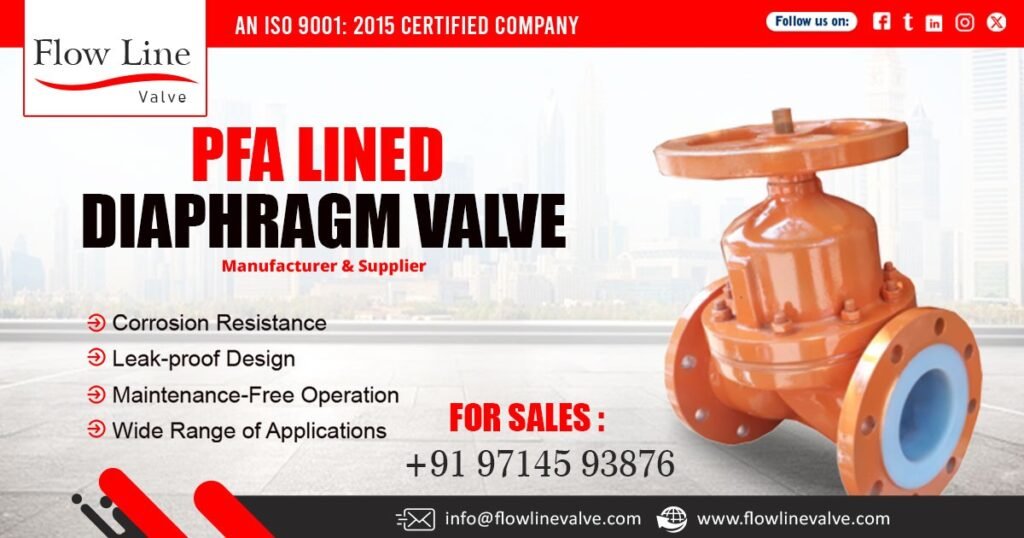 PFA Lined Diaphragm Valve in Madhya Pradesh