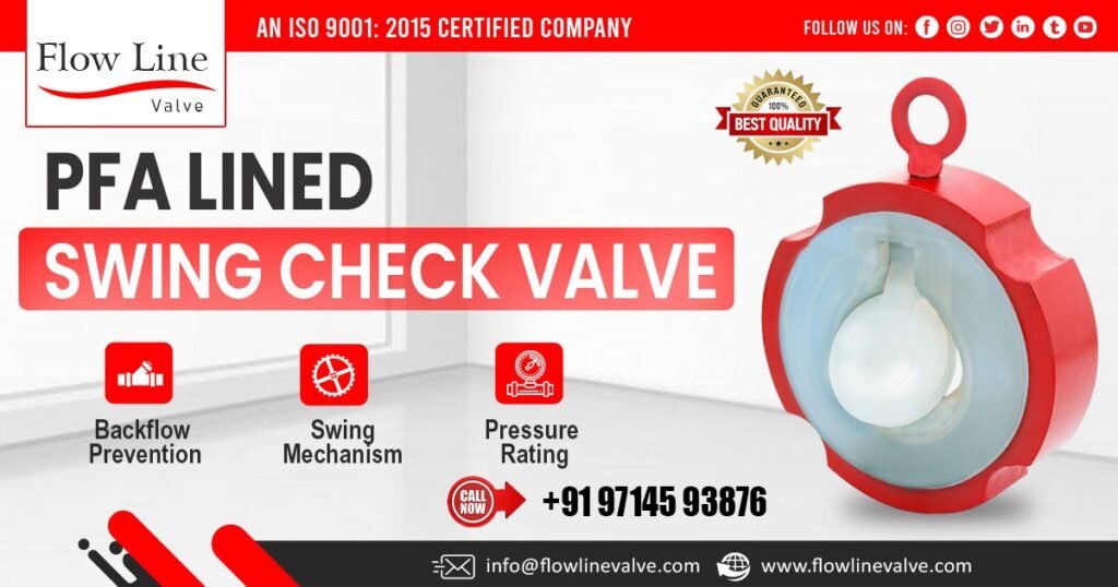 PFA Lined Swing Check Valve in Haryana