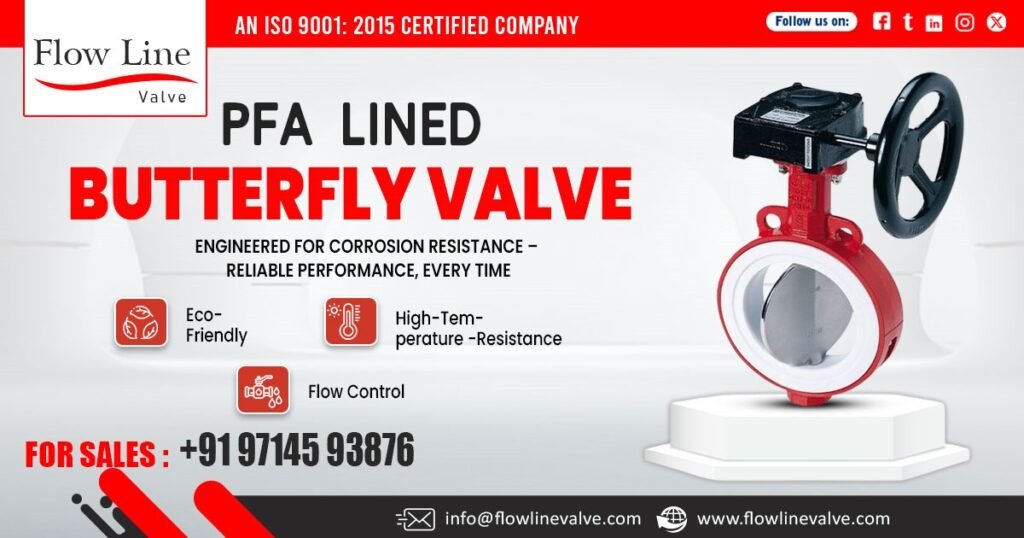 PFA Lined Butterfly Valve in Dahej