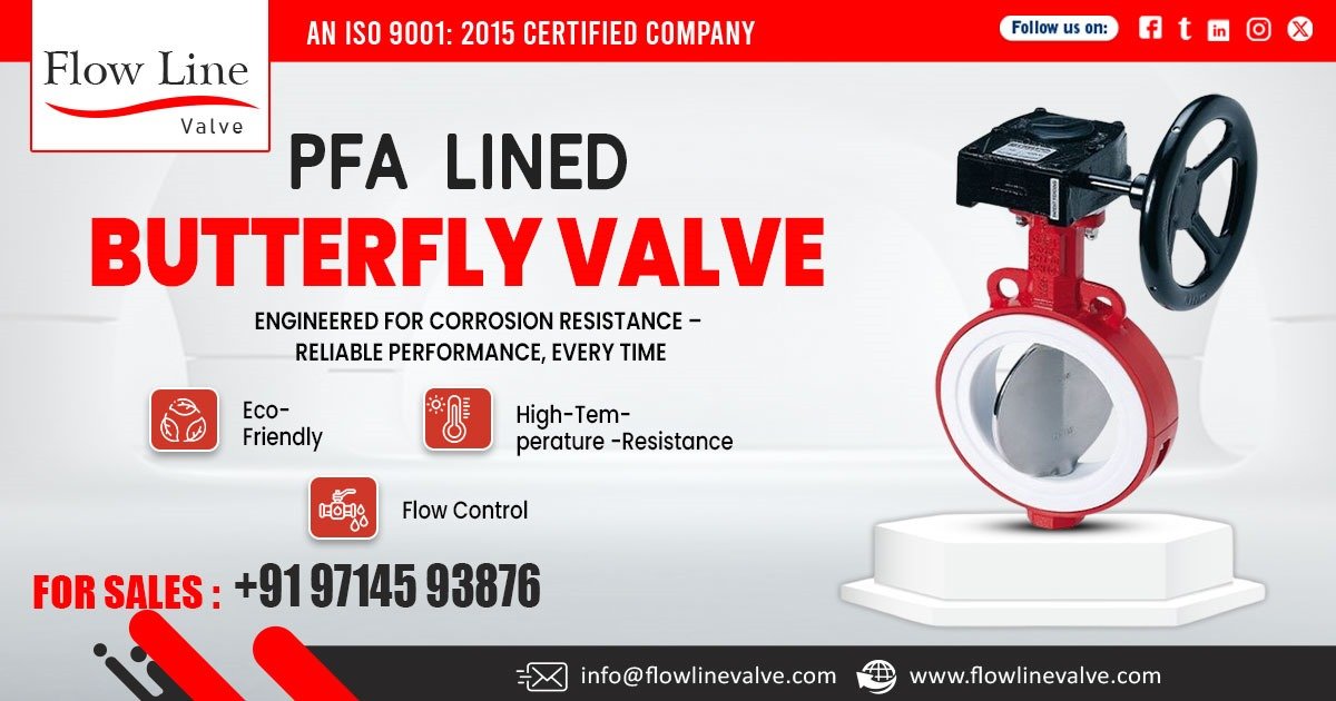 PFA Lined Butterfly Valve in Dahej