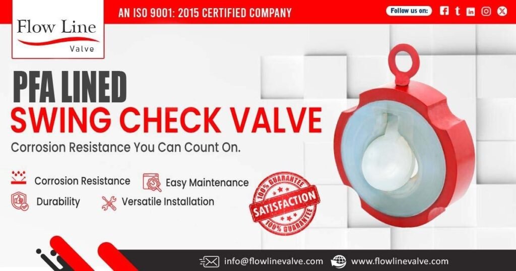 PFA Lined Swing Check Valve in Kutch