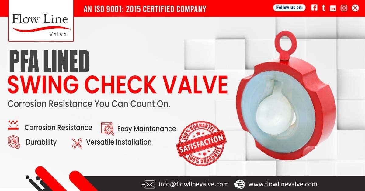 PFA Lined Swing Check Valve in Kutch