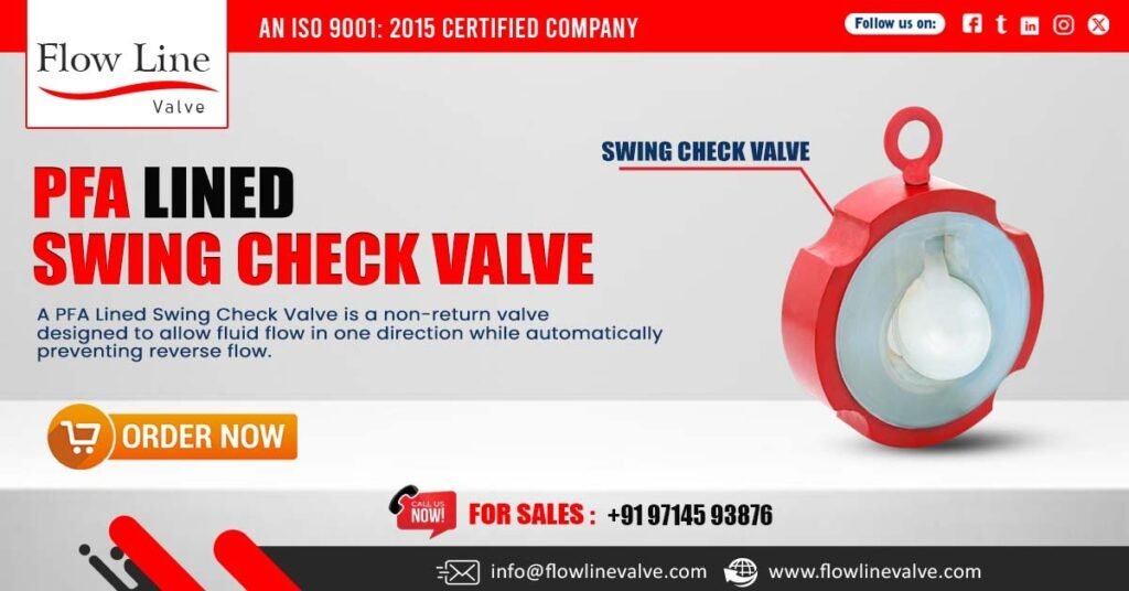 PFA Lined Swing Check Valve in Pune