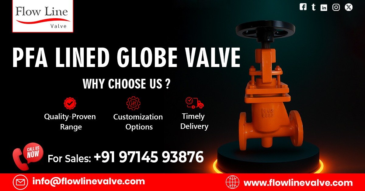 PFA Lined Globe Valve in Jhagadia