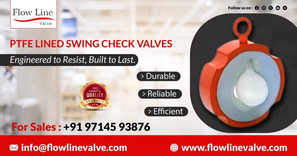 PTFE Lined Swing Check Valve in Delhi