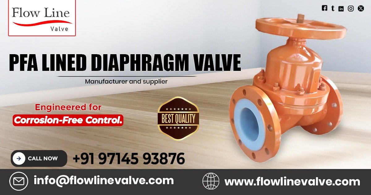 PFA Lined Diaphragm Valve in Jhagadia