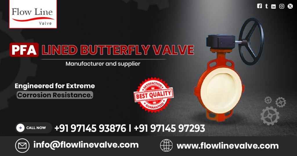 PFA Lined Butterfly Valves in Noida