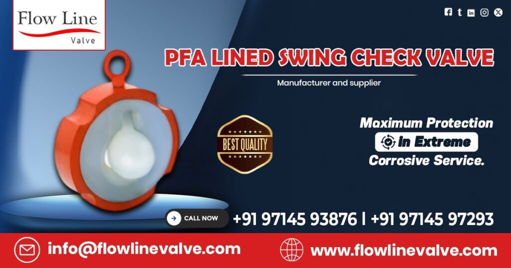 PFA Lined Swing Check Valve in Dahej
