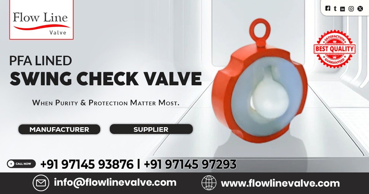 PFA Lined Swing Check Valve in Mumbai