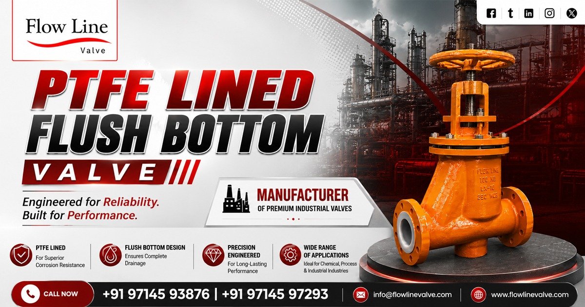 PTFE Lined Flush Bottom Valve in Delhi