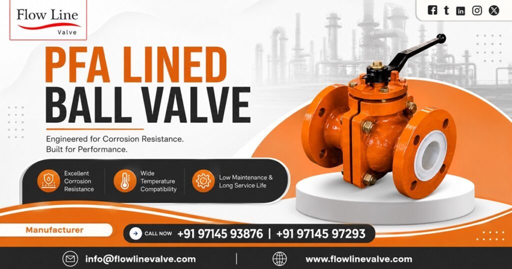 PFA Lined Ball Valve in Jhagadia