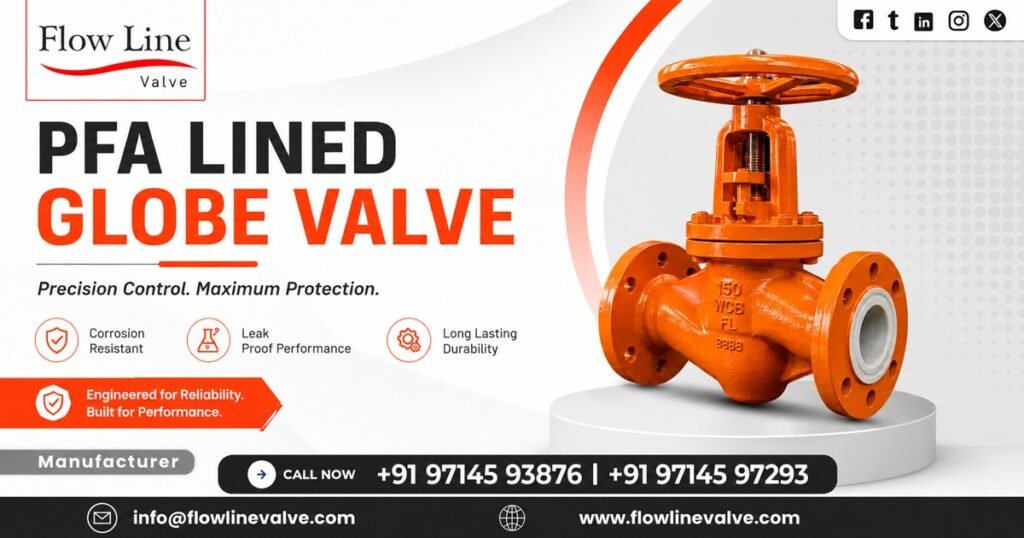 PFA Lined Globe Valve in Baroda