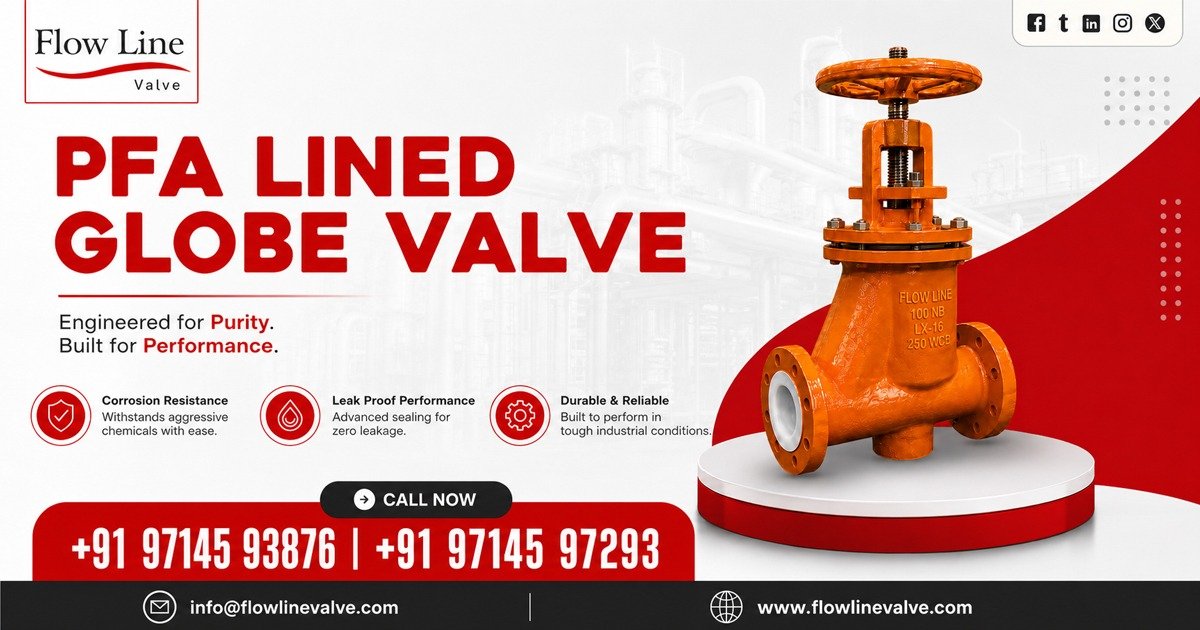 PFA Lined Globe Valve Supplier in Pune